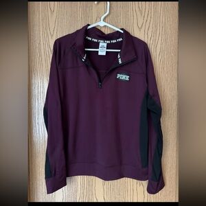 PINK Victoria's Secret Burgundy Half-Zip Pullover
